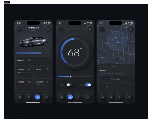 Tesla app (redesign)