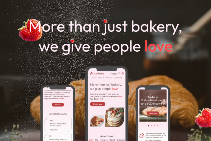  Landing page for bakery