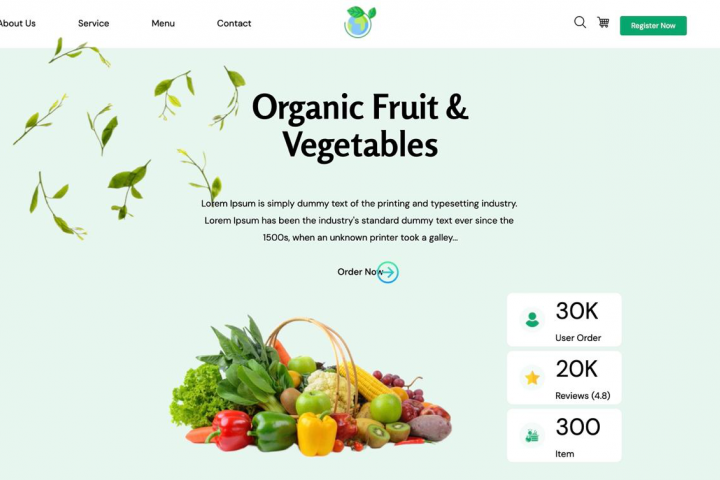 landingPage - organic Food