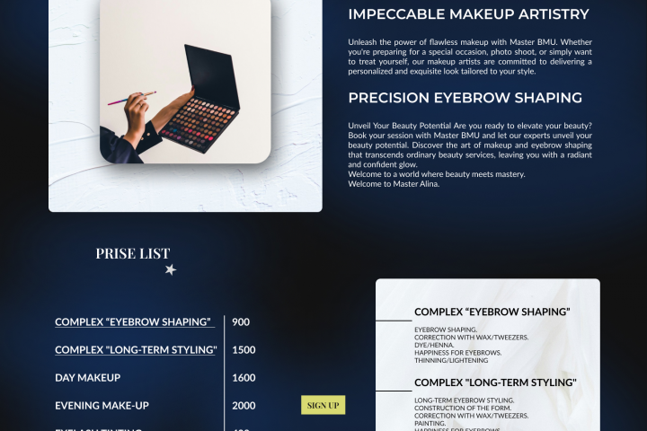 Beauty  Landing Page | Web Site Design
