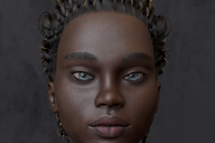  2 - GirlBlack 3D Character  