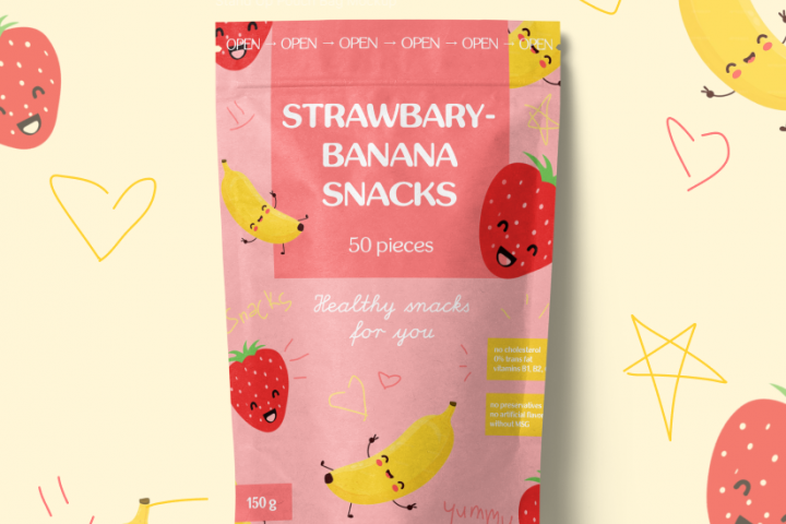 Strawbary-banana snacks design